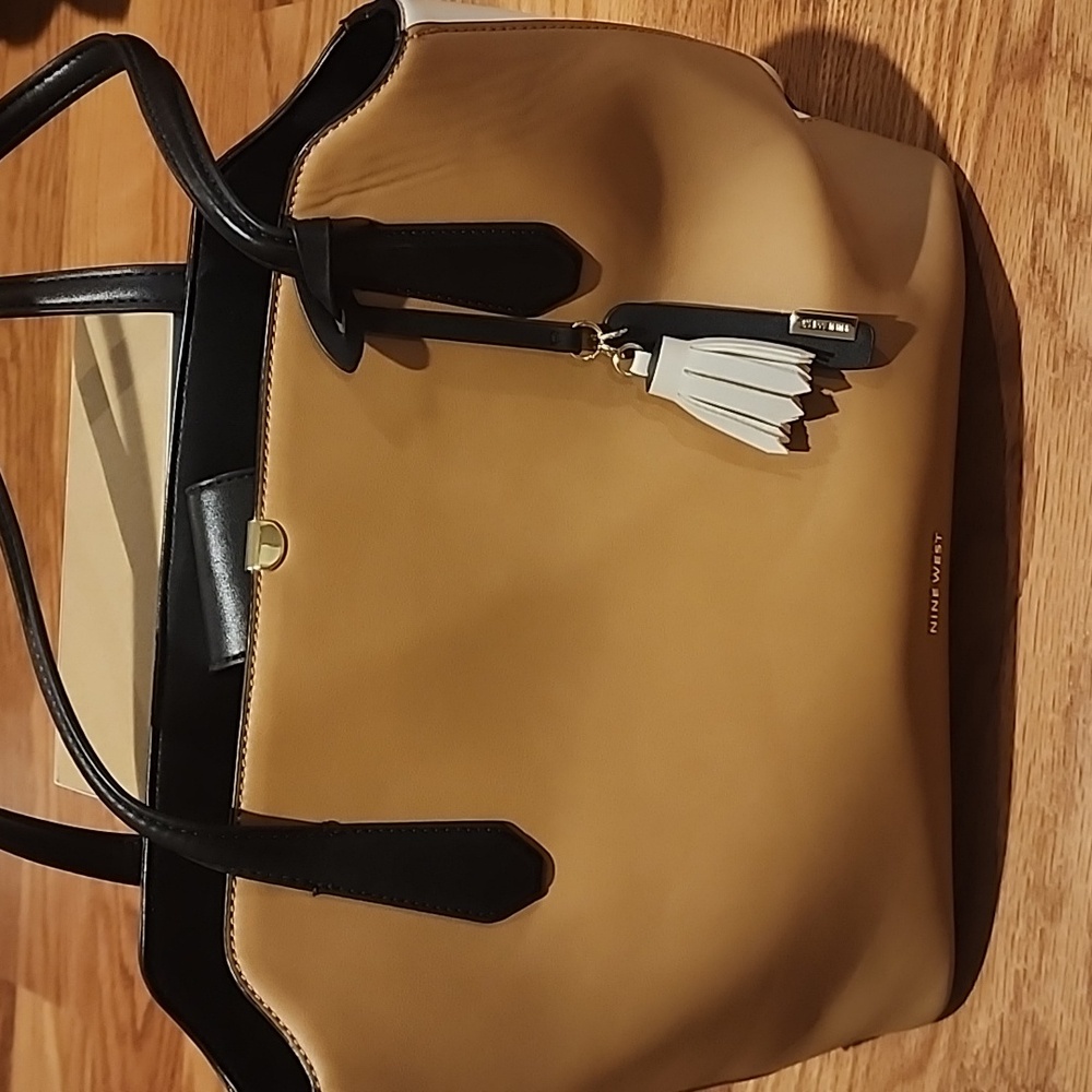 Nine West Tan and Black Women's Tote Bag